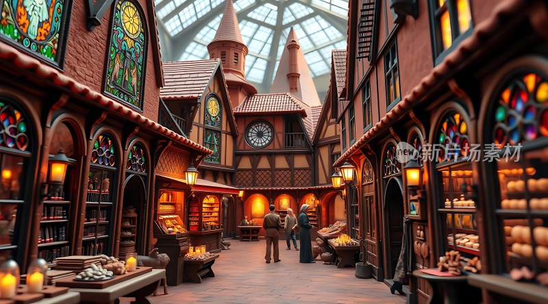 中世纪风格市场场景