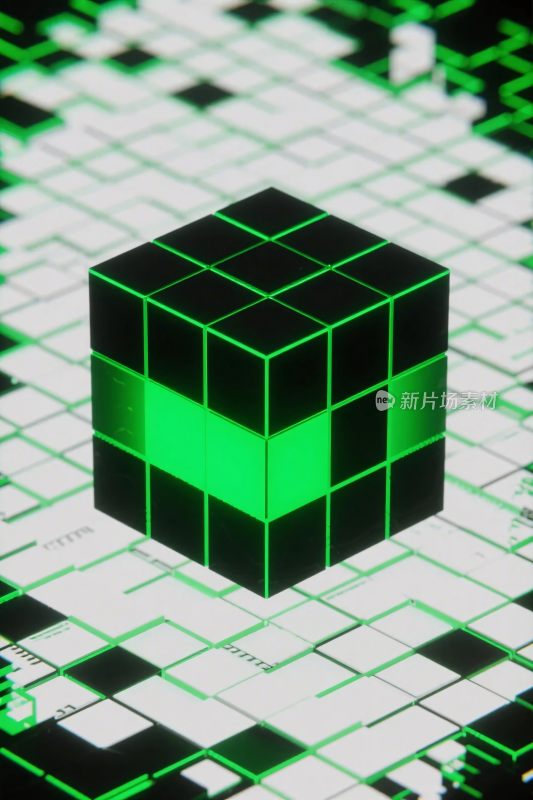 数字立方体发光特效