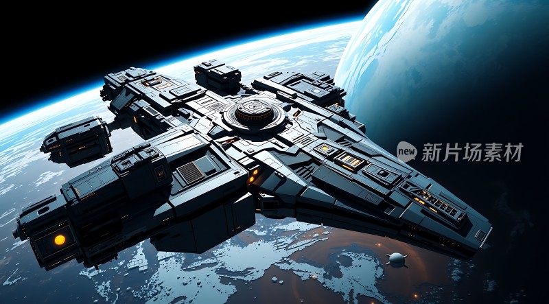 星际飞船地球环绕