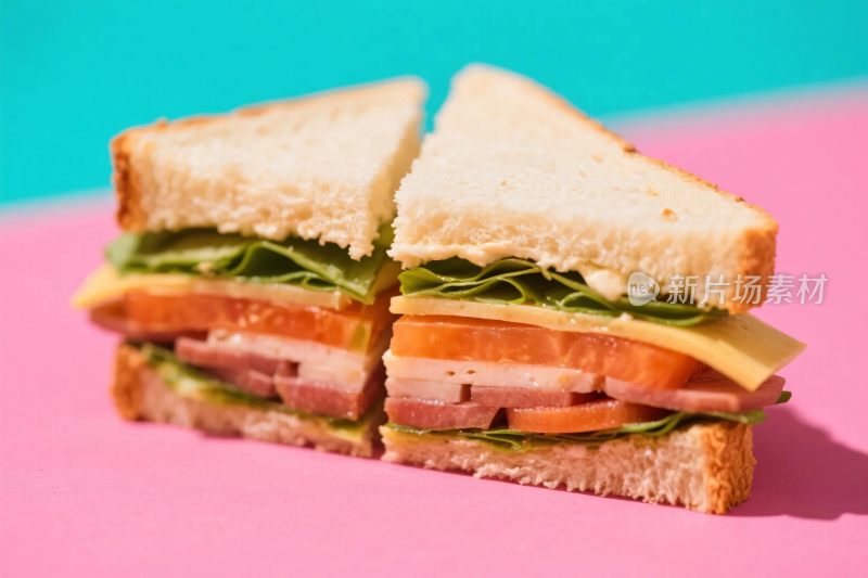 美味多层三明治特写