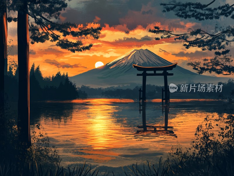 日系风景插画