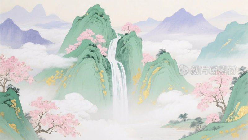 山水风景插画