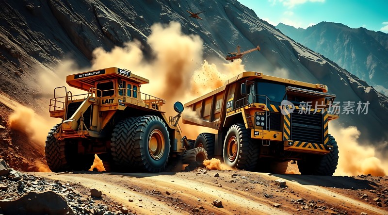 矿山巨无霸挖掘机与自卸卡车协同作业