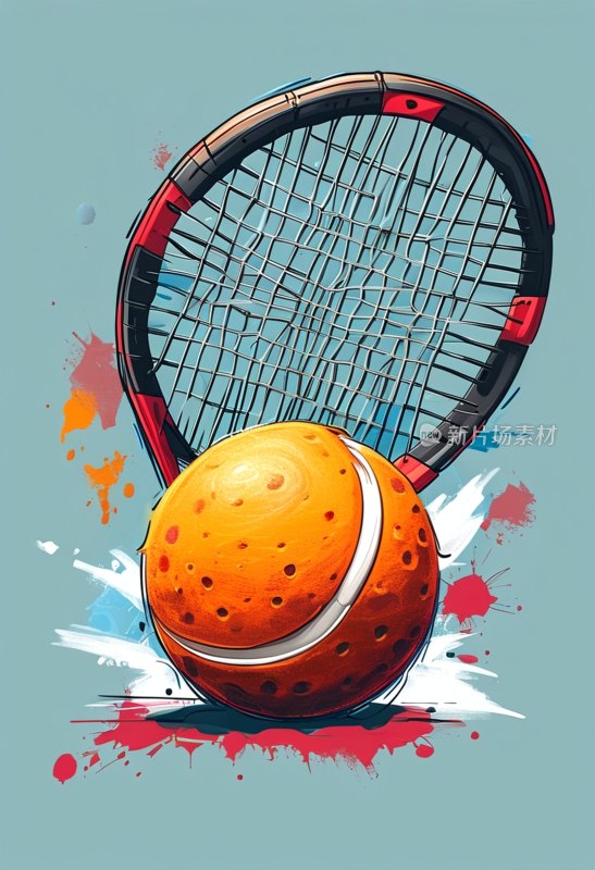 卡通网球涂鸦