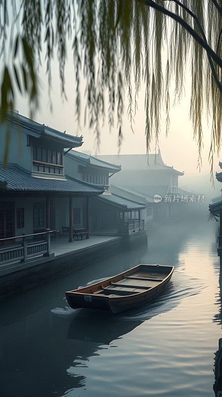 古色古香水乡船影