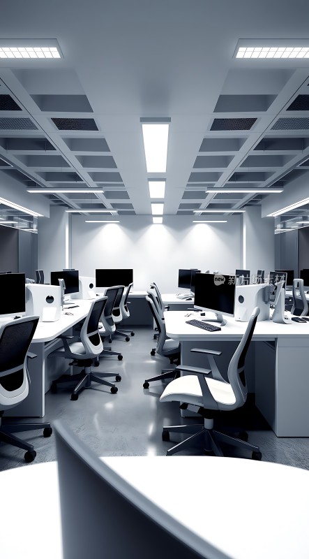 现代办公室空间整洁明亮的工作环境
