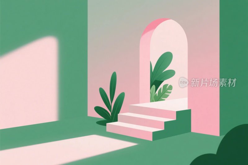 简约室内插画场景