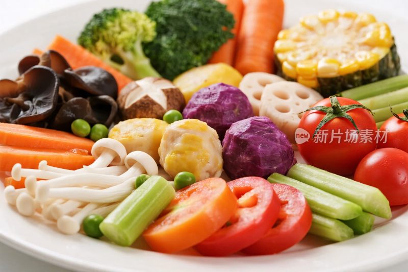多彩蔬菜食材拼盘