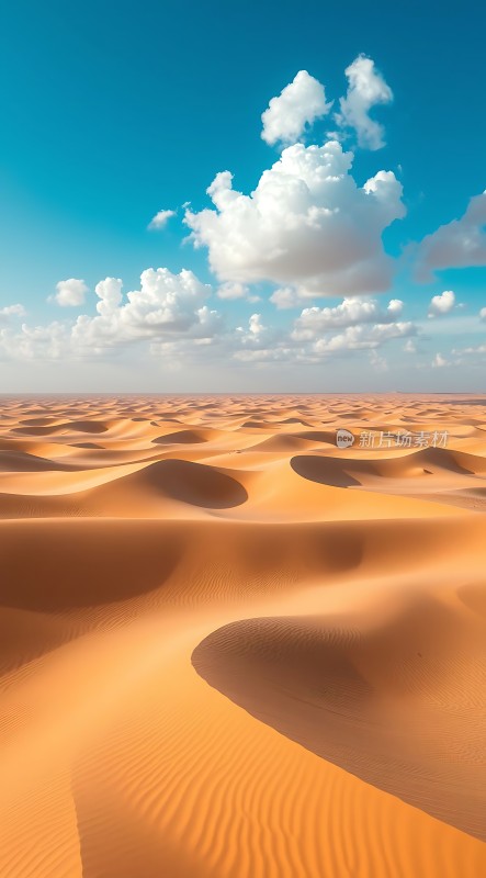 金色沙丘下的蔚蓝天空