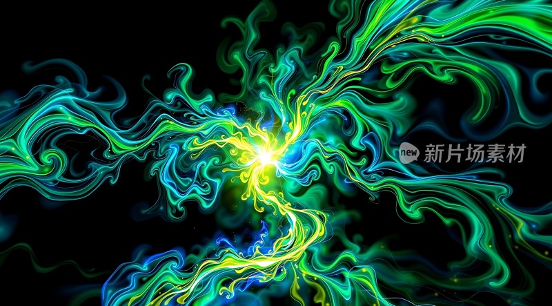 新片场素材绿色光晕漩涡