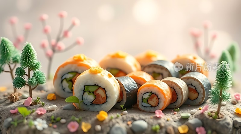 新片场素材 精美寿司艺术摆盘