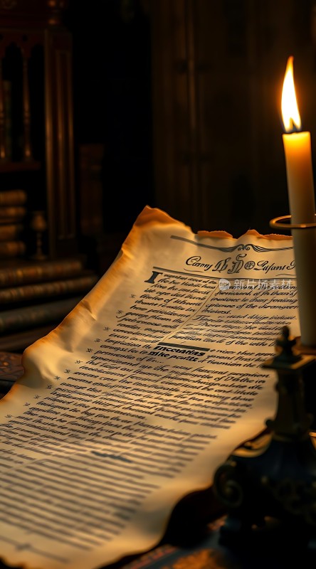 烛光下的古老文献