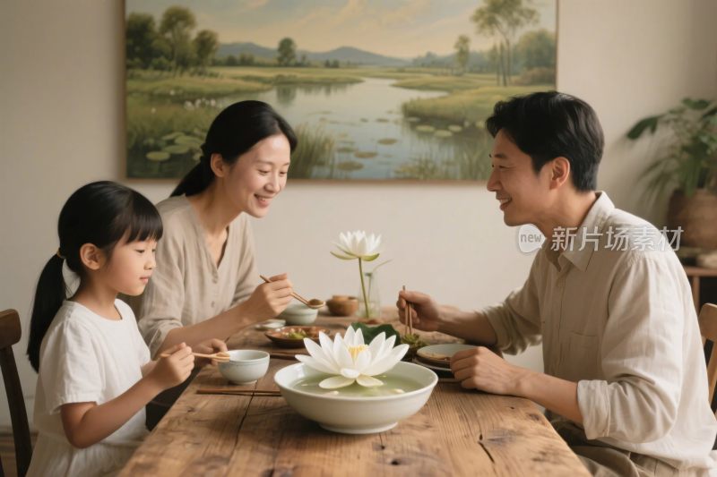 温馨家庭用餐场景