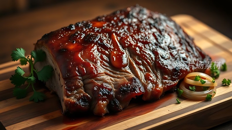 烤肋排配洋葱香菜