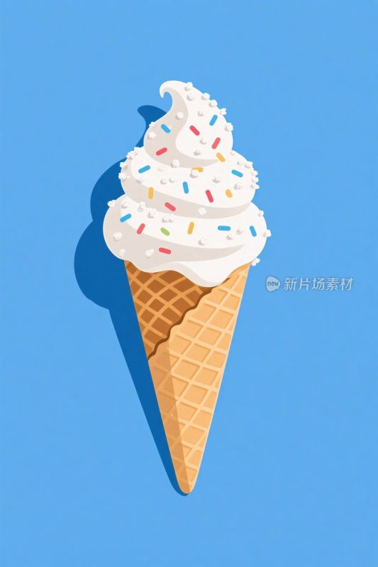 彩色糖屑冰淇淋甜筒