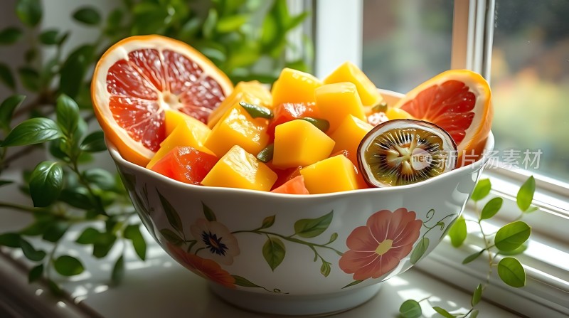 阳光下的水果拼盘