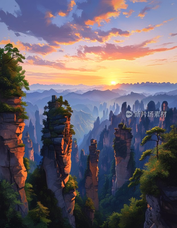 张家界天子山黄昏