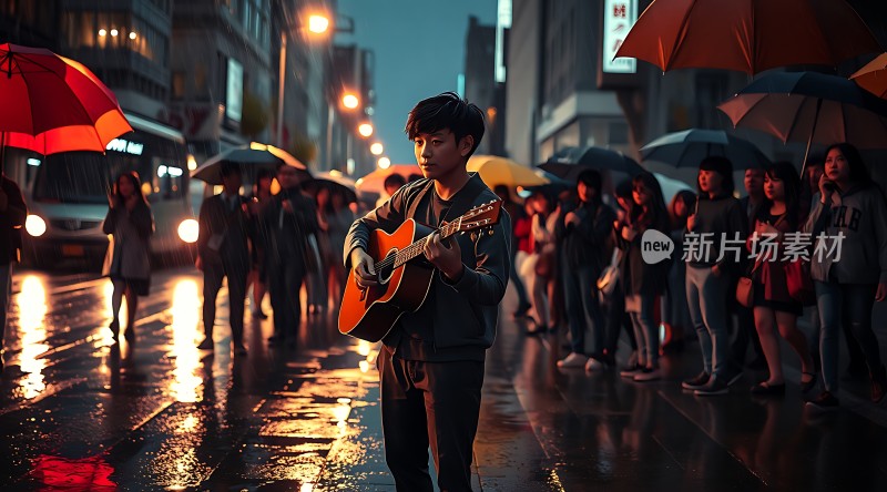 雨夜街头吉他手