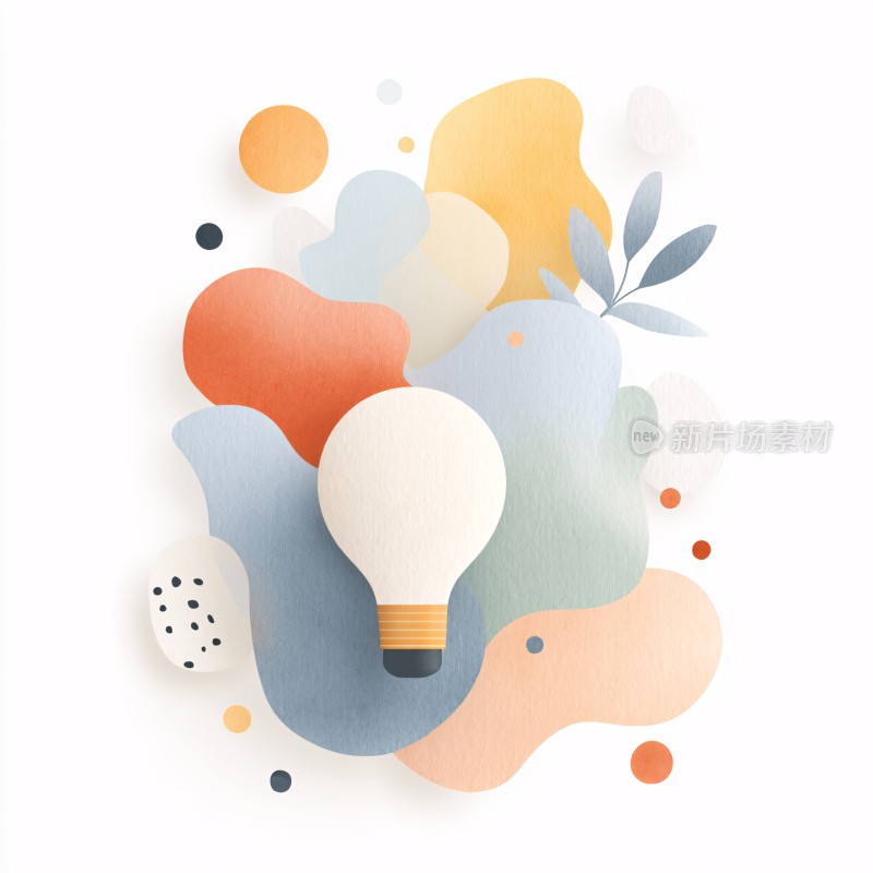创意灯泡插画背景图