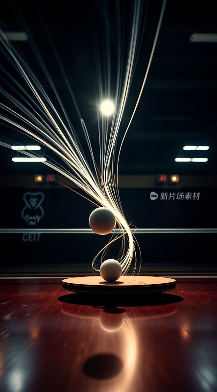 乒乓球桌上的光影艺术