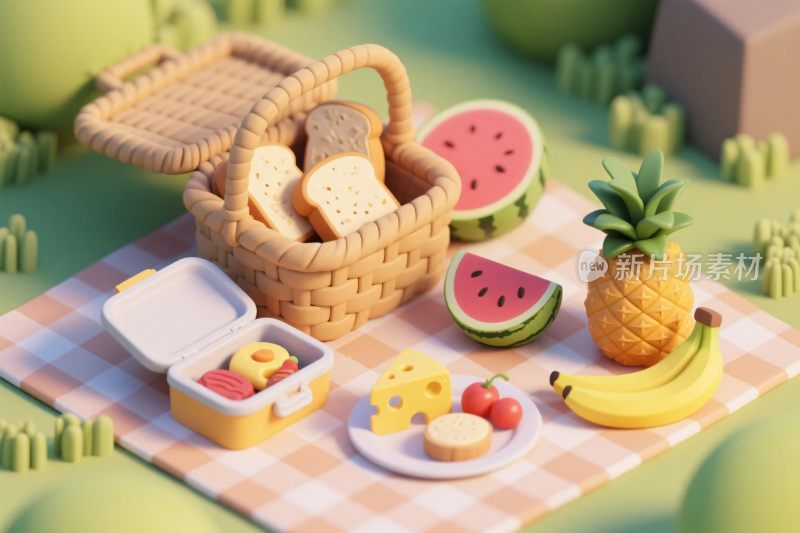 户外野餐美食场景