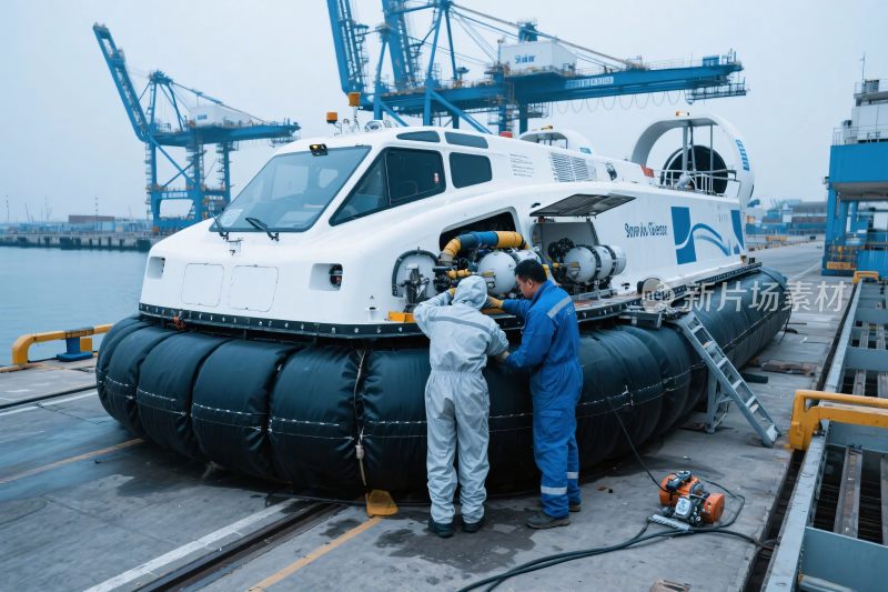 气垫船维护作业场景
