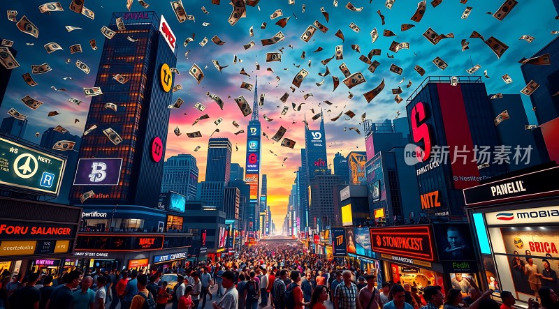 繁华都市夜幕下的财富盛宴