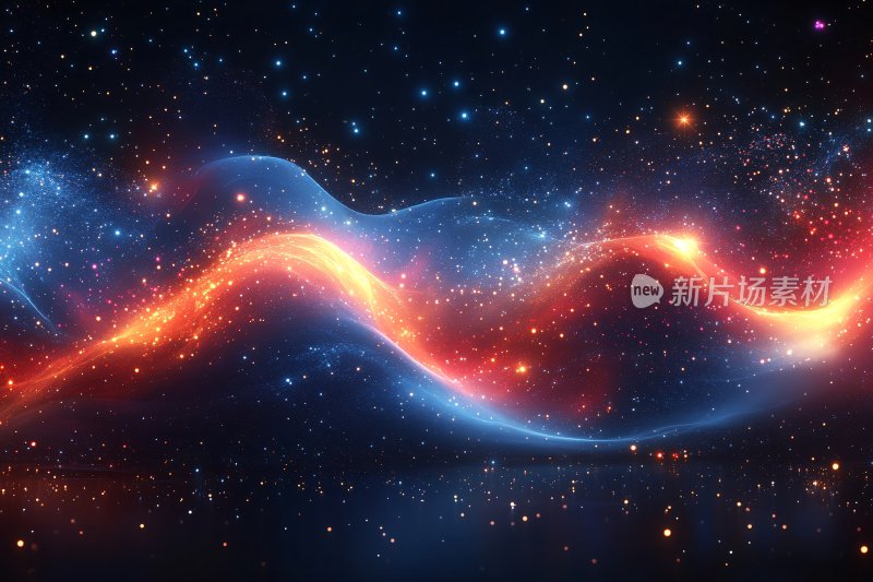 梦幻星际流动光带背景