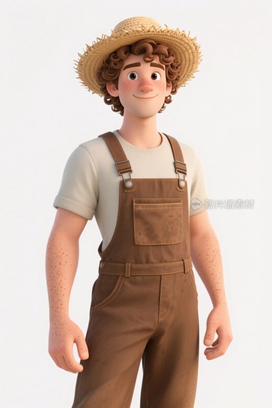 卡通农民插画形象