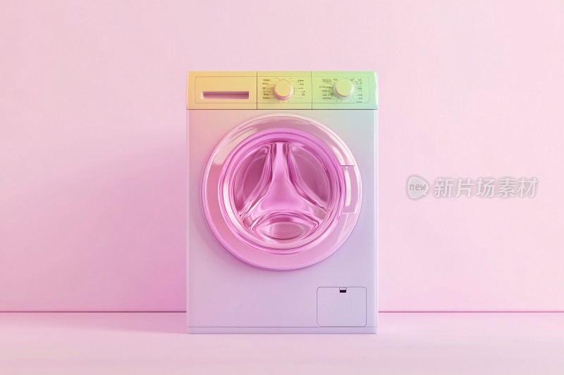 梦幻渐变色洗衣机插画