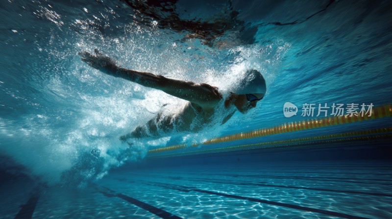 泳池里的游泳运动员