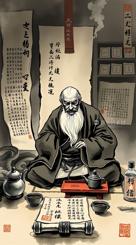 古韵茶道墨香书卷