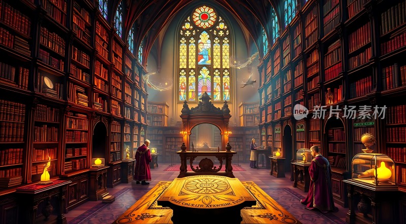 神秘图书馆里的魔法书