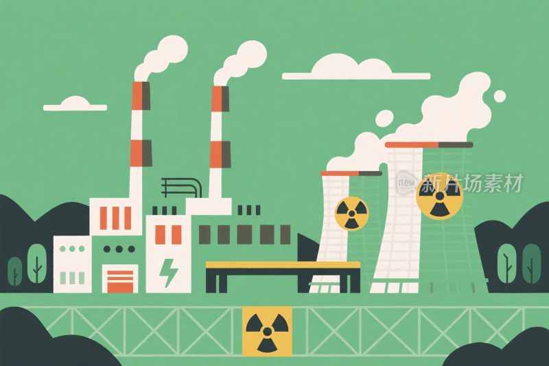 工业设施辐射插画