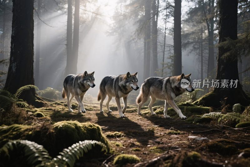 森林中的狼群