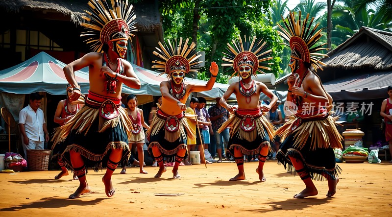 传统面具舞者精彩表演