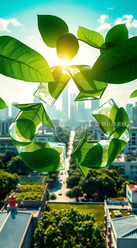 绿叶循环城市生态