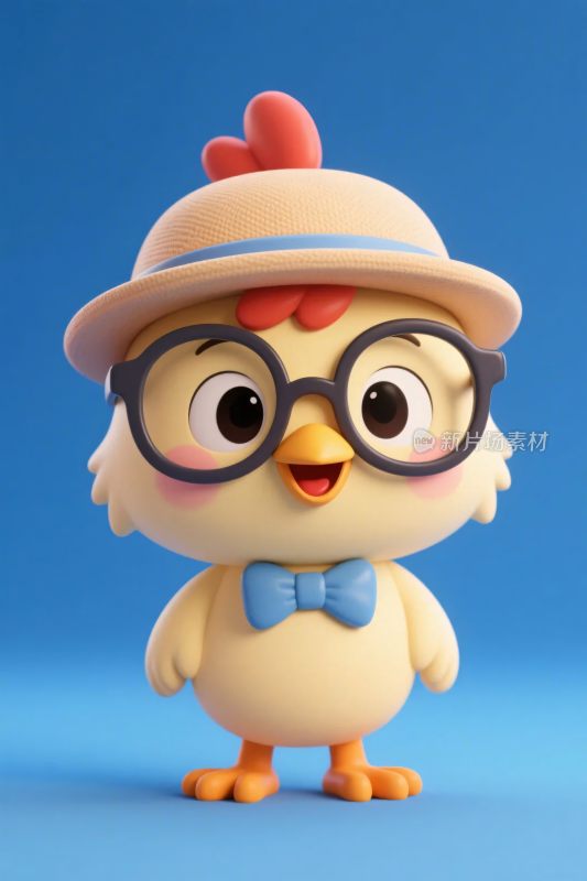 卡通小鸡戴帽形象