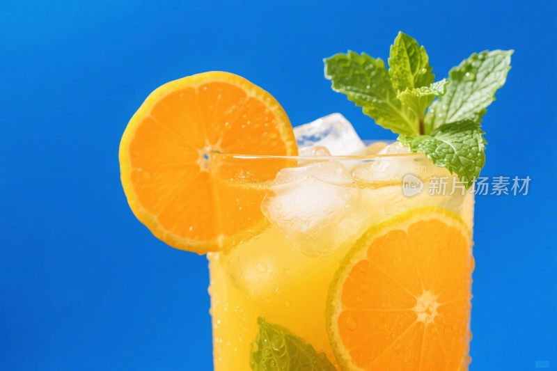 橙子饮品特写图