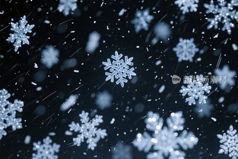 冬日雪花飘落景象