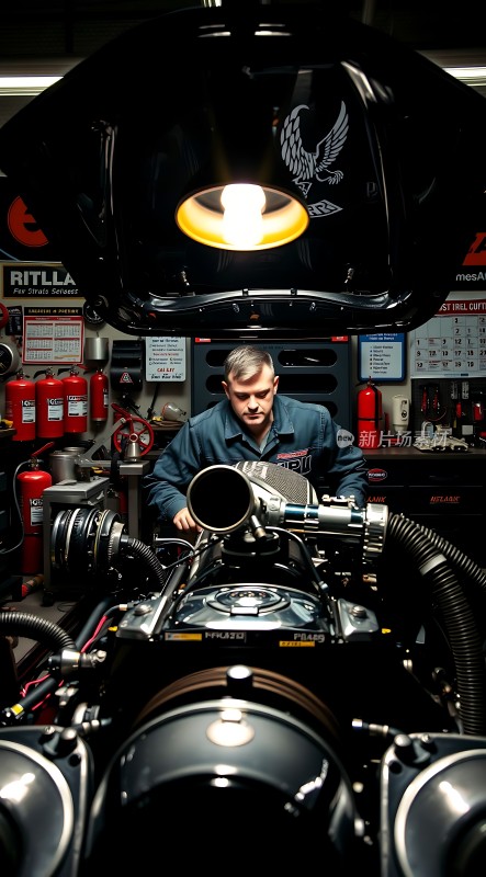 机械师专注检修高性能发动机