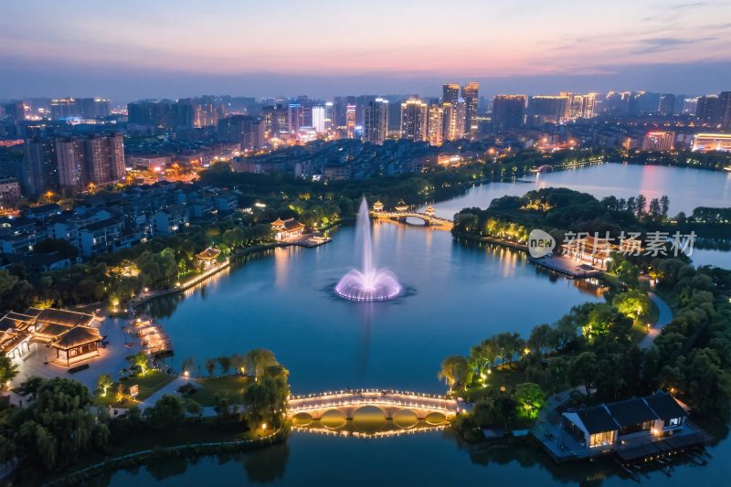 城市夜景湖景风光