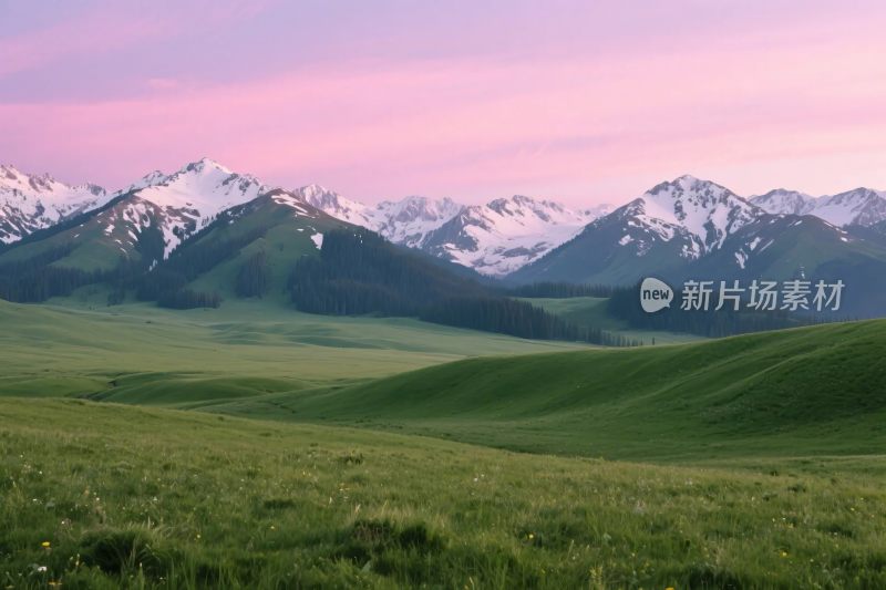 山水草原风景图