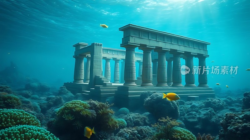 水下古建筑奇观神秘遗迹与海洋生物共舞