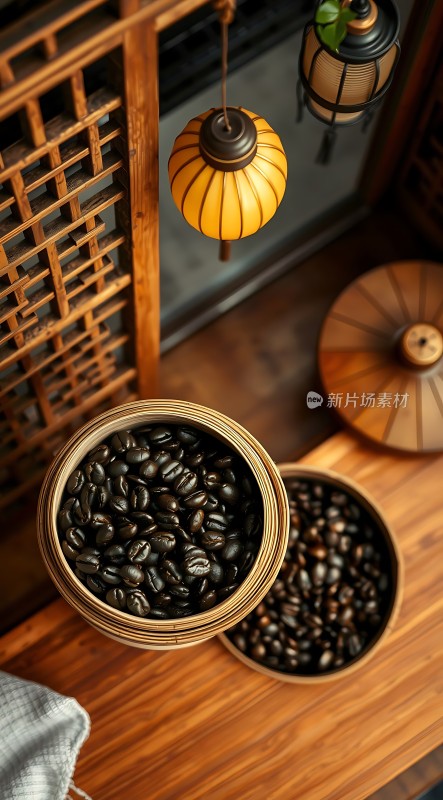 竹编咖啡豆罐