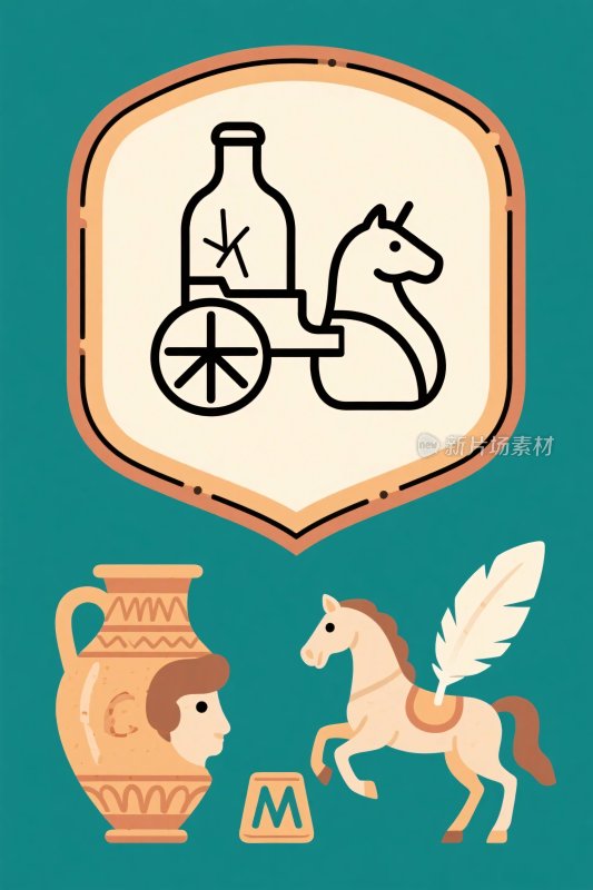 古希腊神话插画元素