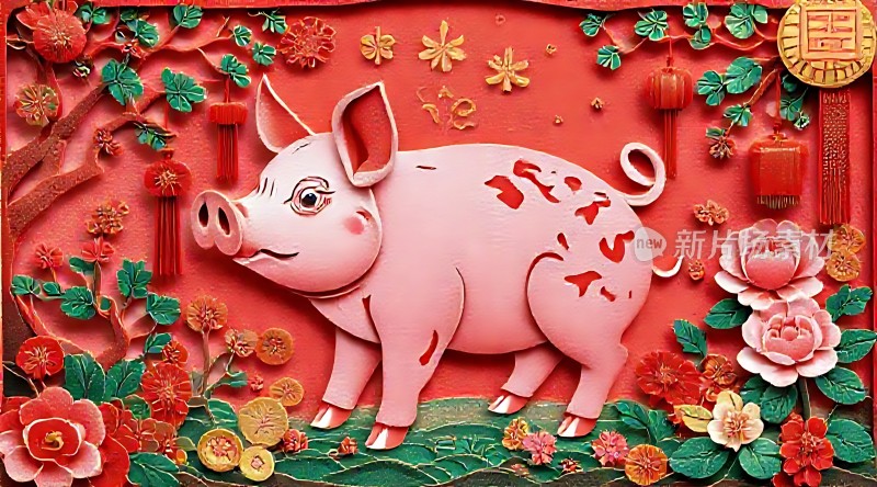 猪年大吉福满乾坤