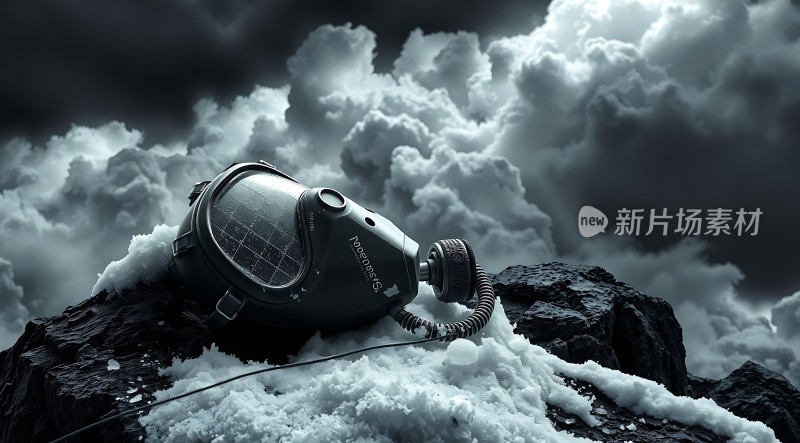 新片场素材 高空氧气面罩