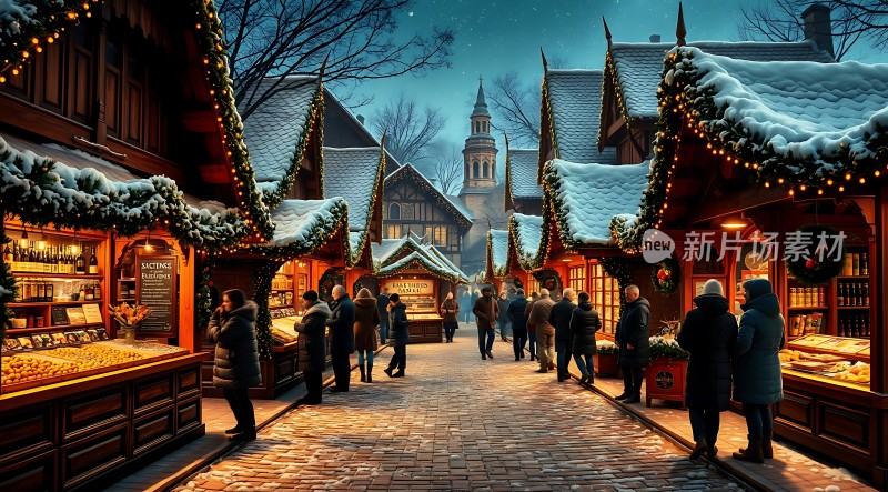 圣诞集市温馨夜市