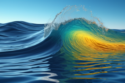 海洋中飘扬着彩虹色的波浪高清图片 海洋中飘扬着彩虹色的波浪高清图片